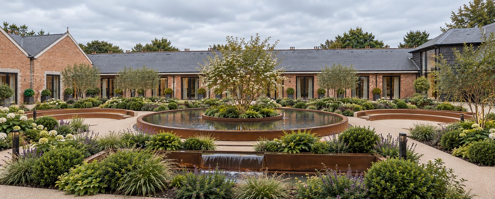 Courtyard gardens at The Bodhi Clinic