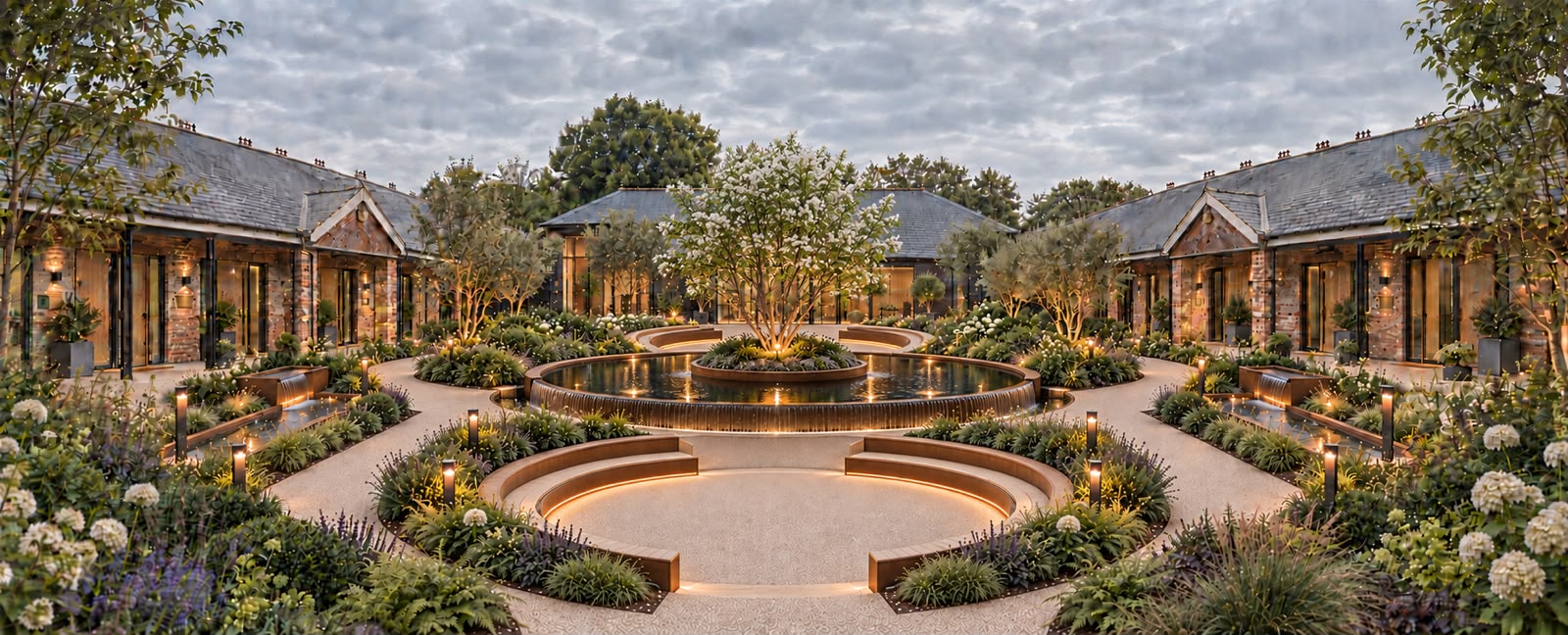 The courtyard gardens at The Bodhi Clinic